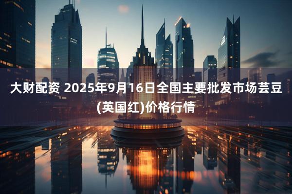 大财配资 2025年9月16日全国主要批发市场芸豆(英国红)价格行情