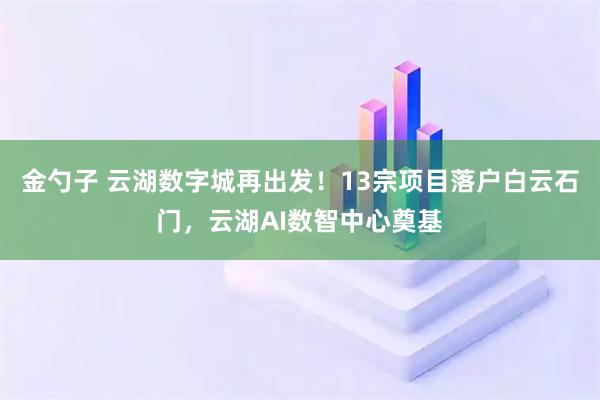 金勺子 云湖数字城再出发！13宗项目落户白云石门，云湖AI数智中心奠基