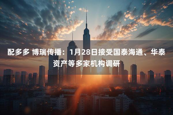配多多 博瑞传播：1月28日接受国泰海通、华泰资产等多家机构调研
